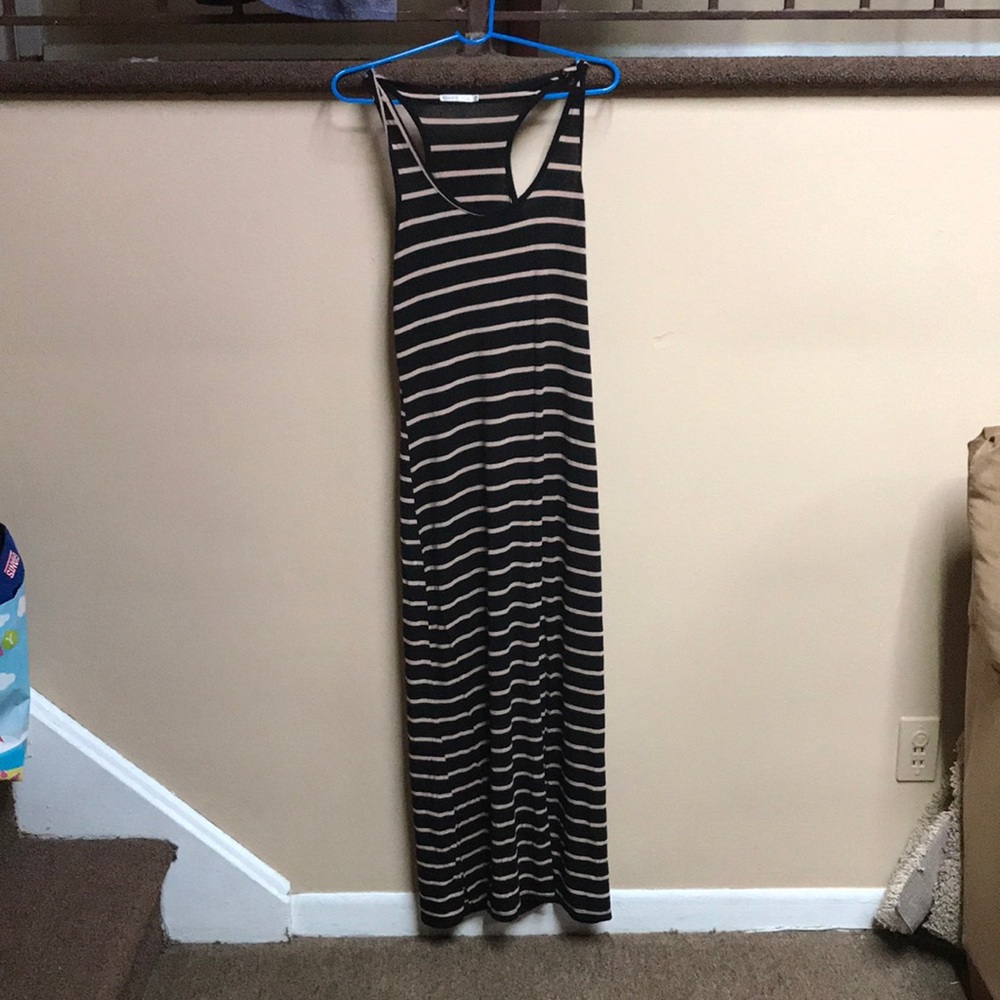 Brown and gold summer dress